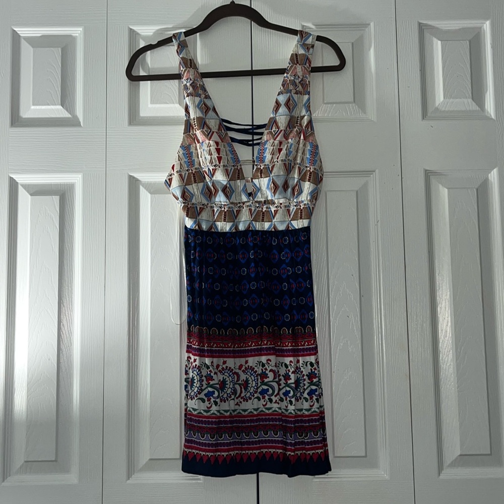 Patterned low cut dress